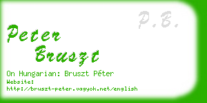 peter bruszt business card