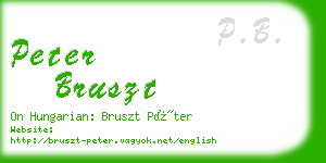 peter bruszt business card